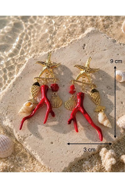 ACAR TAKI Sea Star Coral Earrings Acr9939