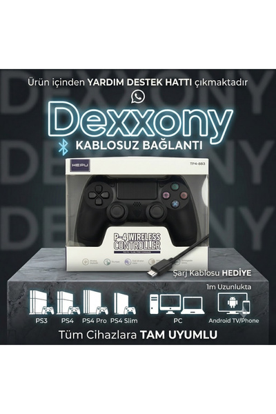 Dexxony Professionel PS4 Kolu Kablosuz PC Bilgisayar Uyumlu Bluetooth Gamepad...
