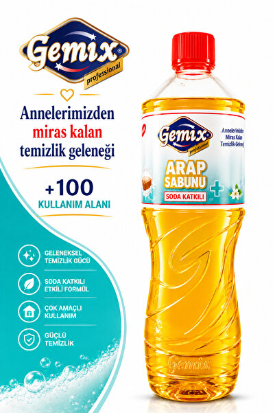 GEMİX ARAP SABUNU + SODA KATKILI 1 LT.