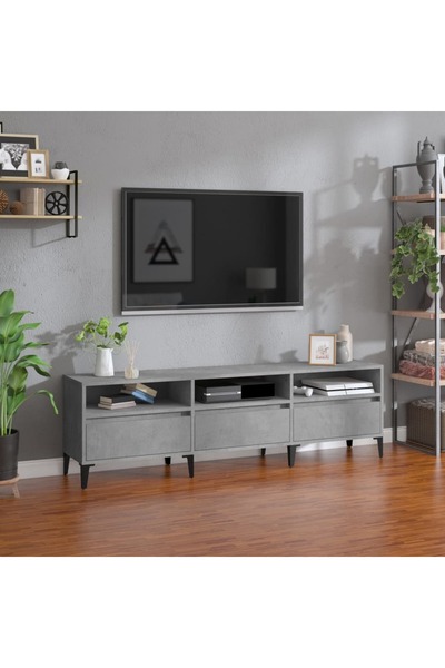 Concept Comodă TV, gri beton, 150x30x44,5 cm, lemn prelucrat