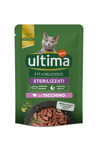 ULTIMA Hrana umeda pentru pisici adulte sterilizate CAT, cu curcan, 85G