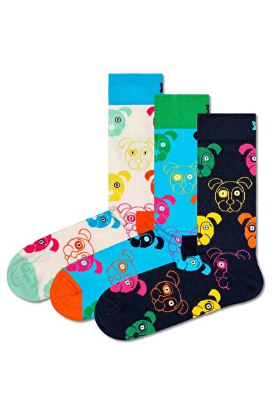 Happy Socks - Dog Patterned Cotton 3-Piece Sock Set