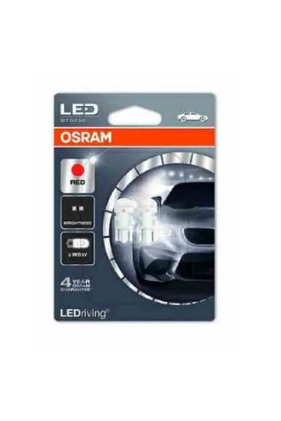 Osram Set de 2 becuri auto cu halogen roșii W5W 0.5W 12V
