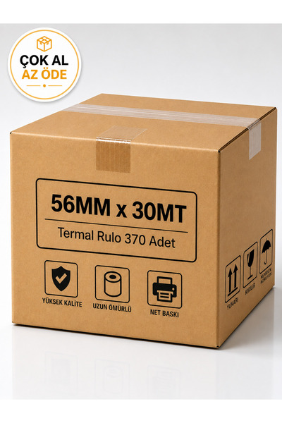 KHR 56X30 MT Termal Pos Rulosu (370 Adet) - (1 Koli)Yüksek Kaliteli Yazarkasa...