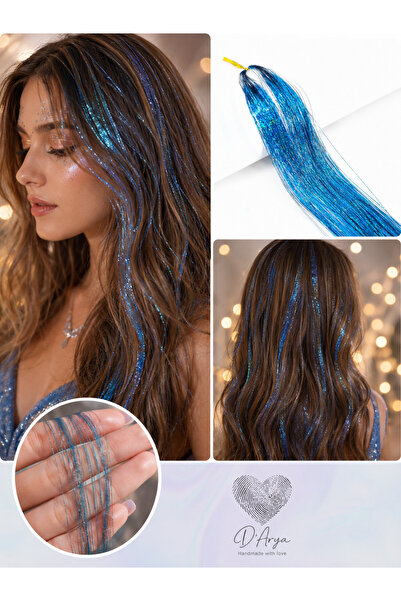 Darya DD286 Işıltılı Açık Mavi Simli Tinsel Saç Uzatma Manifest Hair - Light ...