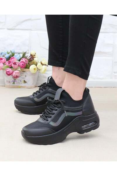 Nesil Shoes Pantofi de damă Flet 121 Black Textile Air Talpă