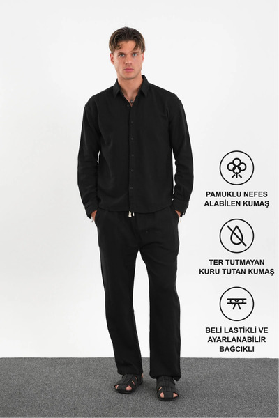 Redline Flare Winter φαρδύ παντελόνι Oversize πουκάμισο κάτω επάνω σετ 100% β...