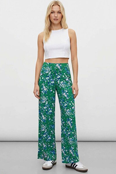 COTENCONCEPT Comfortable Fit High Waist Wide-Leg Viscose Mix Women's Trousers