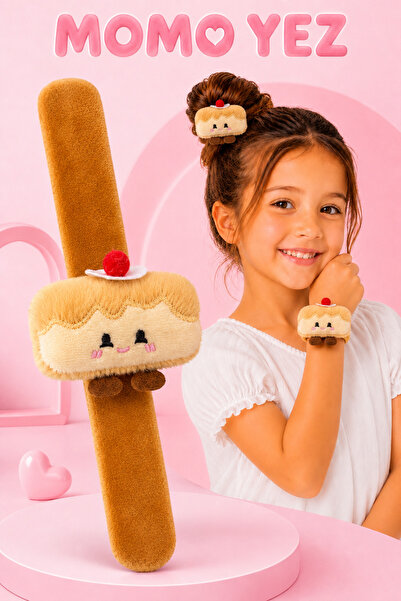 ELDE BİLEKLİK Pasta Dilimi Peluş Bileklik Oyuncak – Bileğe Vurunca Sarılan Sl...