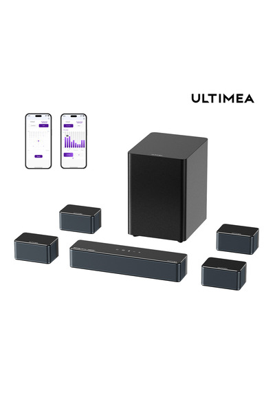 ULTIMEA ساوند بار بوسيدون D80 7.1 قناة مع تقنية دولبي أتموس، مع مضخم صوت لاسل...