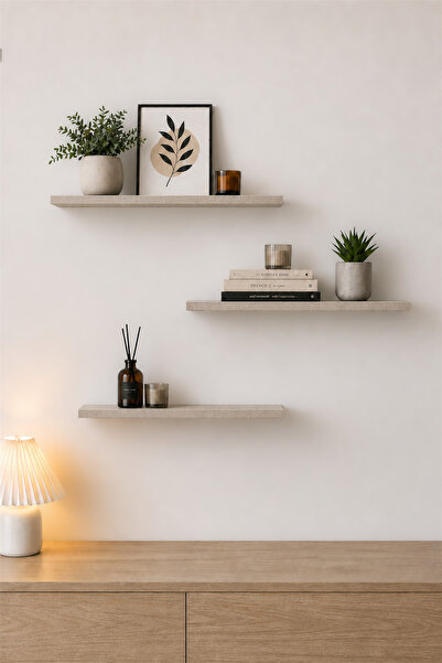 SARMOBİ Harmony 3 Raflı Gizli Monte Uçan Raf 50*15 cm