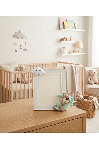 Generic Brand Brown Mint Colored Baby/Kid's Room Design Frame with Teddy Bear...