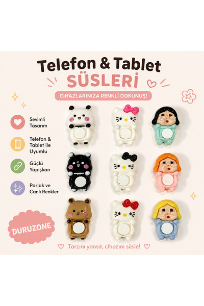 DZ 2 li telefon süsü charm hello kitty bebek ayıcık