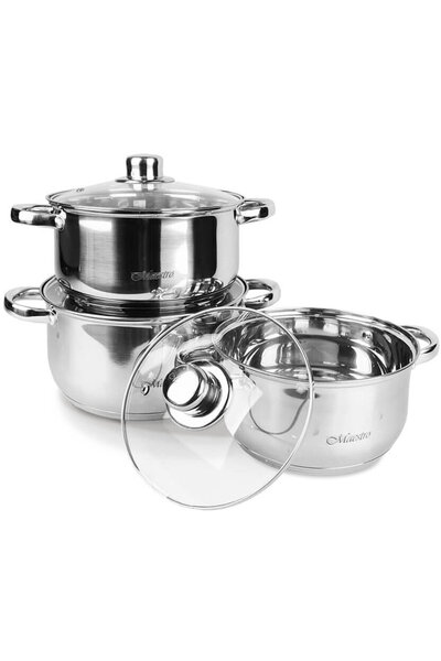 Maestro Set de vase de gătit MR-2020-6M, oțel inoxidabil, format din 6 piese