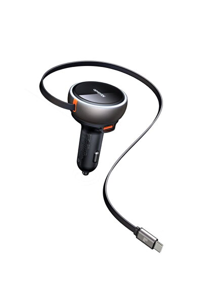 Mcdodo Incarcator pentru Masina, 80W, Dual Port, Cablu Retractabil 80cm - CC-...