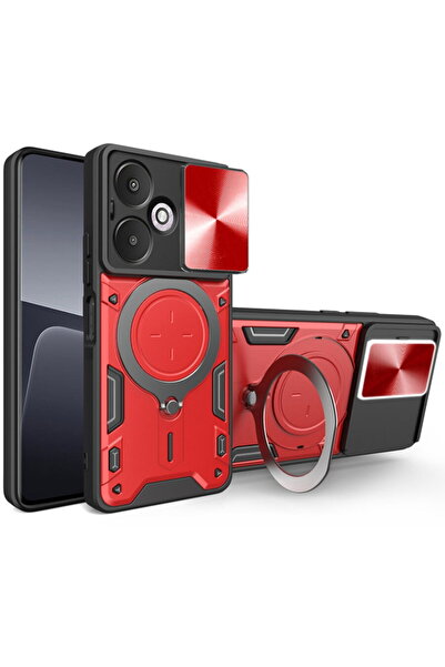 Techsuit Husa pentru Xiaomi Redmi 13C 5G / Poco M6 - CamGuard Pro - Red