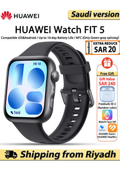 Huawei ساعة ذكية WATCH FIT 5، تتبع متقدم للنوم والصحة، مراقبة رياضية، متوافقة...
