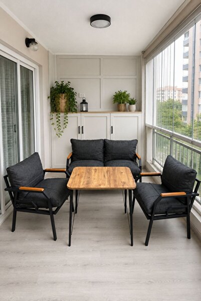 Dekoport Kutay Balkon Takımı, Bahçe Takımı, Çay Seti Koltuk Takımı, Metal Kan...