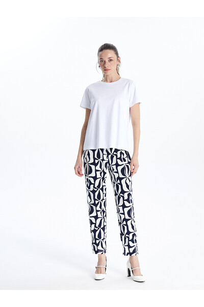 LC Waikiki Trendlucky Women's Patterned Trousers with Elastic Waist and Diffe...