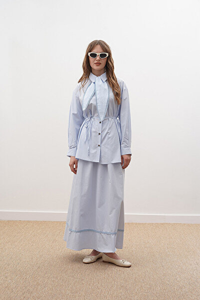 ZÜLAYS Scarf Skirt Set Baby Blue
