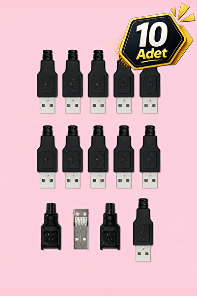 tabis USB Konnektör Soket Erkek | 10 adet | Lehimlenebilir Bağlayıcı | A Tipi...