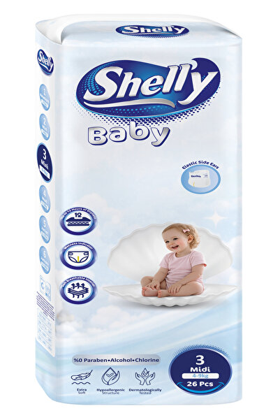 Shelly Baby 3 Numara Midi Bebek Bezi 26 Adet