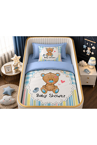 Fabeteks Baby Dream Teddy Bear Single Digital Baby Bedding Set