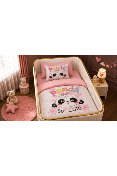 Fabeteks Panda Very Sweet so Cute Single Digital Baby Bedding Set