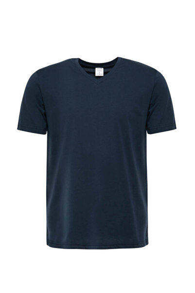 RELAXIA Tricou pentru bărbați cu decolteu în V bumbac moale