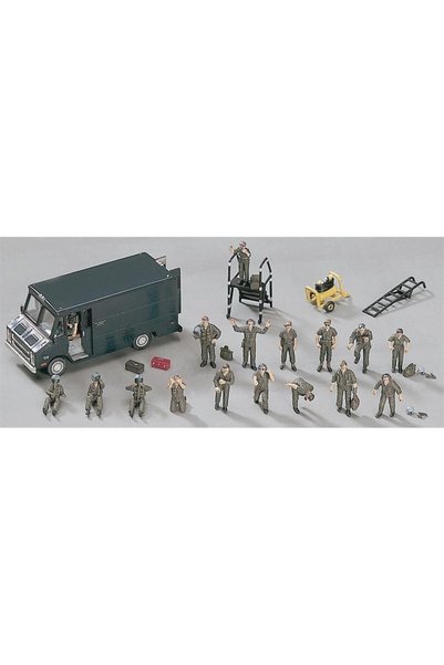 Hasegawa X72-7 35007 1/72 Ölçek, US Pilot ve Yer Ekibi Figürleri, Plastik Model Kiti