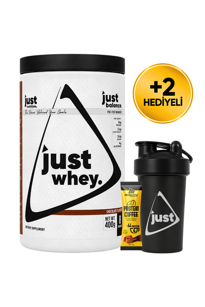 Just Nutrition Whey Protein Tozu + Karbonhidrat 400 Gr 8 Servis Çikolata + Sh...