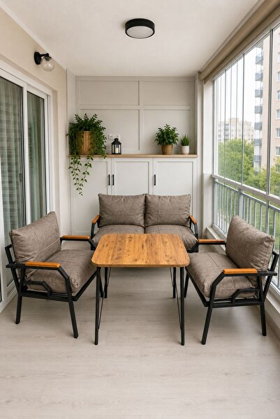 Dekoport Kutay Balkon Takımı, Bahçe Takımı, Çay Seti Koltuk Takımı, Metal Kan...
