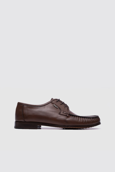 TOGO Men's Brown Genuine Leather Lace-Up Leather Sole Rok Shoes [052276]