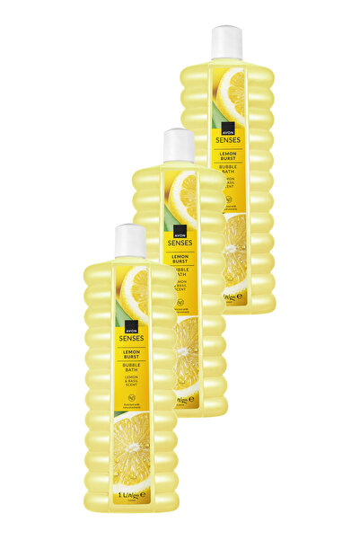 AVON Senses Lemon Burst Limon ve Reyhan Kokulu Banyo Köpüğü 1 Lt. Üçlü Paket