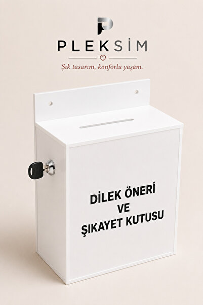 ulusoypleksi Premium Kalitede Kilitli Dilek ve Öneri Kutusu – Duvara Monte Pl...