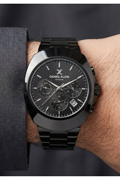 Daniel Klein Exclusive Black Stainless Steel Watch for Men DK.1.14211-6