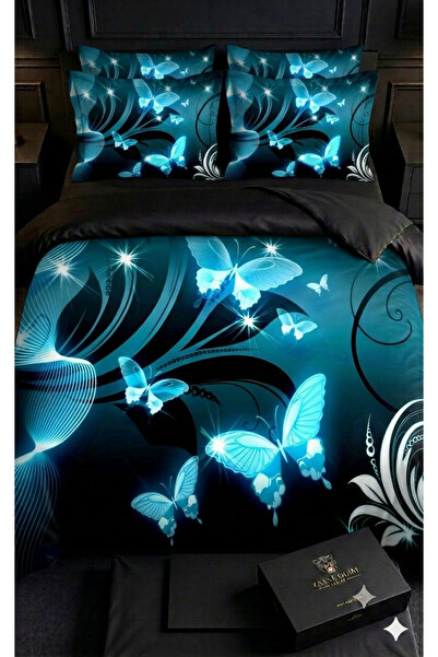 Elmas Dizayn Special Design Brand 240X260 cm 5D Double Bedding Set Cotton Sat...