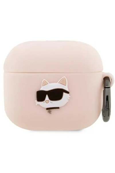 Karl Lagerfeld KLA3RUNCHP AirPods 3 cover pink/pink Silicone Choupette Head 3D