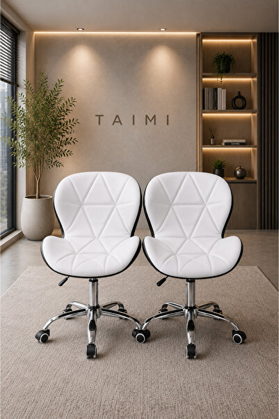 Taimi طقم من قطعتين - كرسي مكتب مريح قابل لتعديل الارتفاع مع وسادة وبري وإسفن...