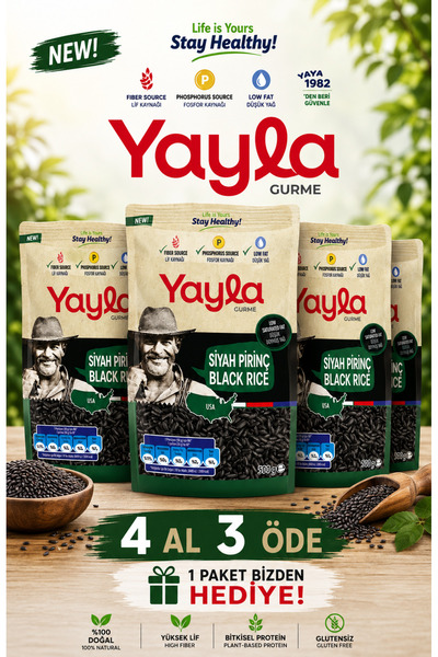 Yayla 4 Al 3 Öde Gurme Siyah Pirinç 4x500Gr