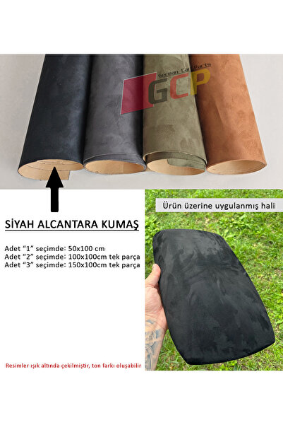 GCP German Car Parts Siyah Süet Alcantara Kumaş Kaplama - Araç içi Alkantra S...