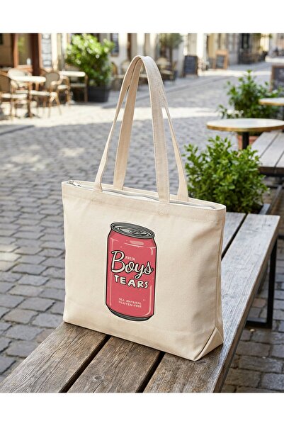 buzagi tasarım ürünleri Boys Tears Zippered Lined Gusseted Canvas Bag 35 X 40 cm