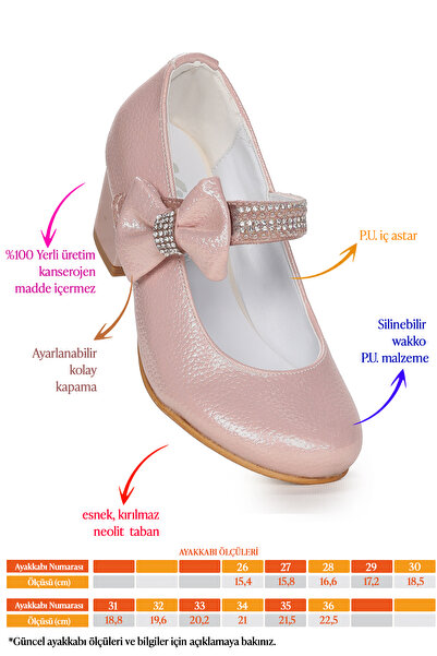 Kiko Kids Cameli Günlük Kız Çocuk 4 Cm Topuklu Abiye Ayakkabı