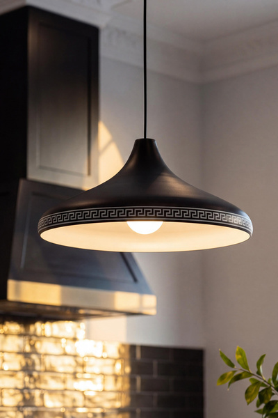 Marrien Nova Luxury Modern Tekli Siyah Metal Sarkıt (35 cm) Salon, Mutfak & C...
