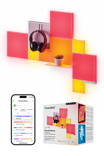 Nanoleaf Kare Blok Akıllı RGBW Duvar Paneli Başlangıç Paketi App Kontrollü,10...