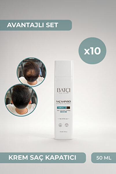 Batçı Saç Kapatıcı Dolgunlaştırıcı Sıvı Krem 50 ml 10 Adet (1 Adet Tarak Hedi...