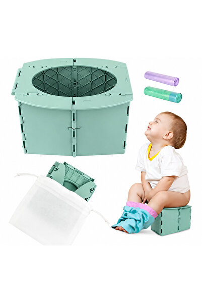 OEM Portable folding potty for children green
