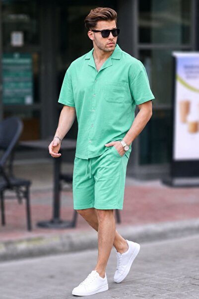 Madmext Ανδρικό Πράσινο Basic Oversize Σετ 5588