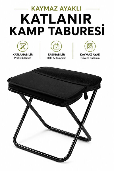 RAYLAX Kamp Taburesi Çantalı Katlanır Taşınabilir Hafif Dayanıklı Kaymaz Ayak...
