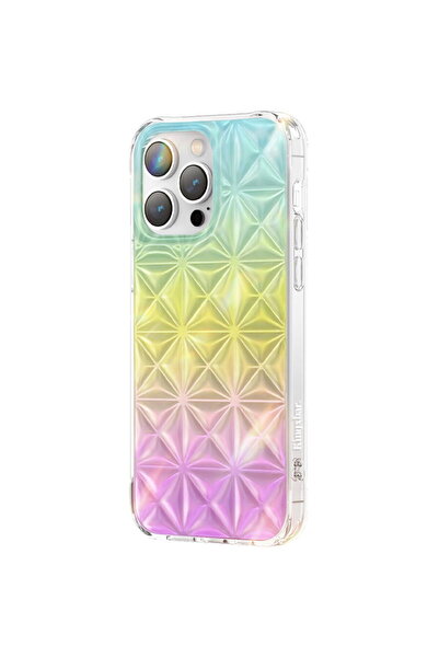 Kingxbar Husă din seria Miya pentru iPhone 14 Plus, capac spate curcubeu.